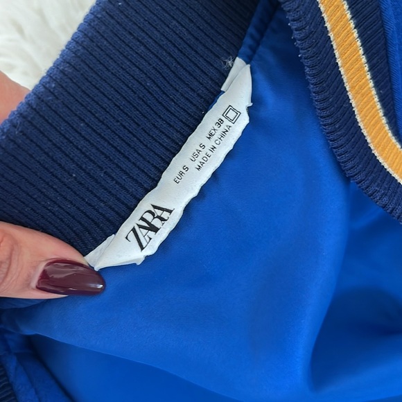 Zara man’s varsity jacket royal blue - Picture 6 of 9